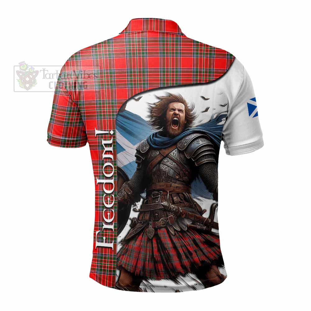 Tartan Vibes Clothing Binning Crest Tartan Polo Shirt Inspired by the Freedom of Scottish Warrior