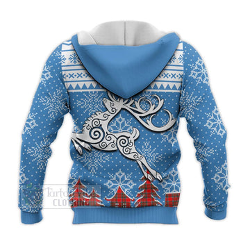 Binning Clan Christmas Knitted Hoodie Celtic Reindeer Style