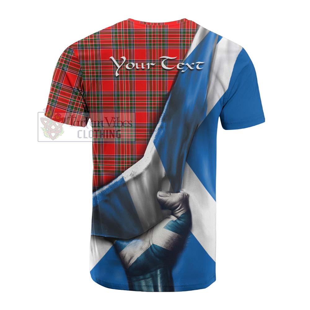 Tartan Vibes Clothing Binning Tartan Cotton T-shirt with Family Crest Scotland Patriotic Style