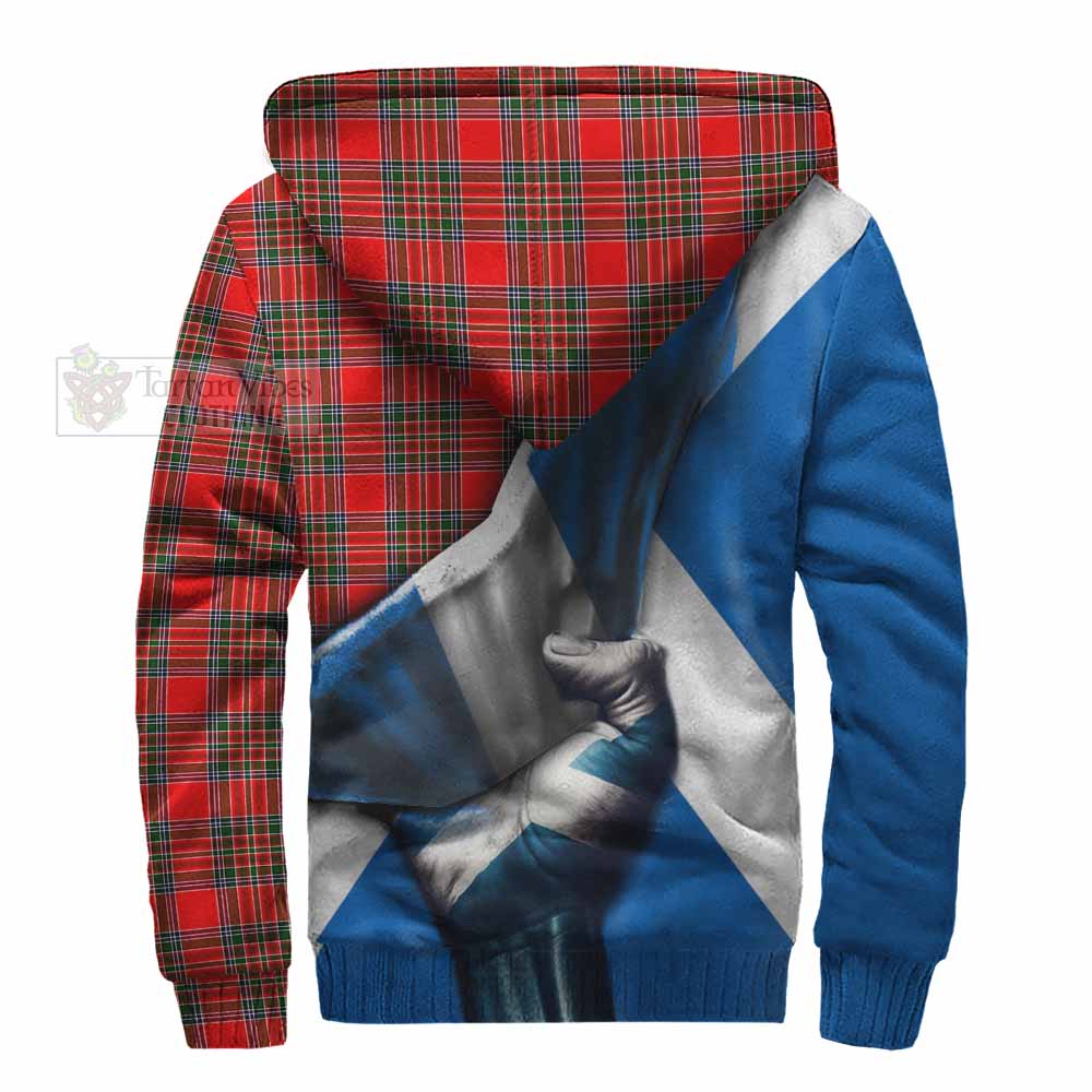 Tartan Vibes Clothing Binning Tartan Sherpa Hoodie with Family Crest Scotland Patriotic Style