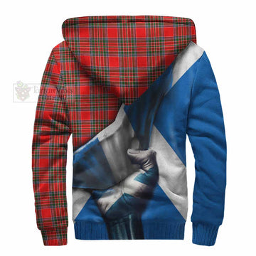 Binning Tartan Sherpa Hoodie with Family Crest Scotland Patriotic Style