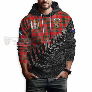 Binning Crest Tartan Hoodie with New Zealand Silver Fern Half Style