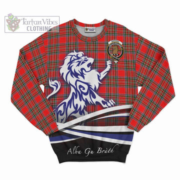 Binning Tartan Sweatshirt with Alba Gu Brath Regal Lion Emblem - Tartan Vibes Clothing