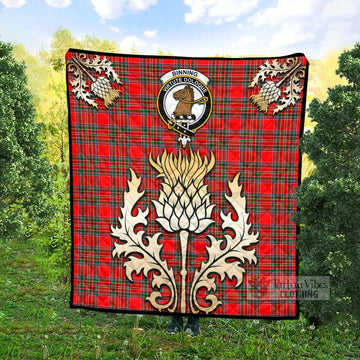 Binning Tartan Quilt with Family Crest and Golden Thistle Style