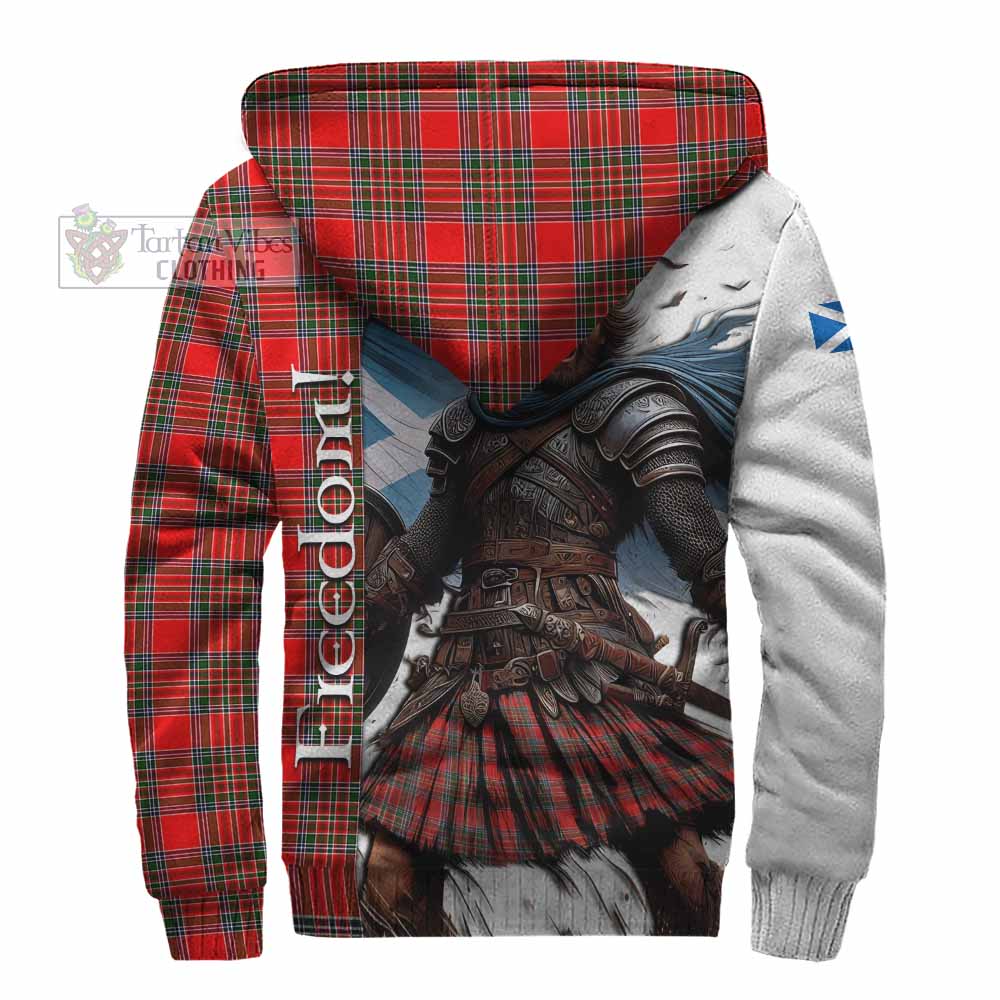 Tartan Vibes Clothing Binning Crest Tartan Sherpa Hoodie Inspired by the Freedom of Scottish Warrior