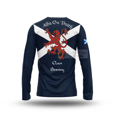 Binning Tartan Lion Rampant Long Sleeve T-Shirt  Proudly Display Your Heritage with Alba Gu Brath and Clan Name