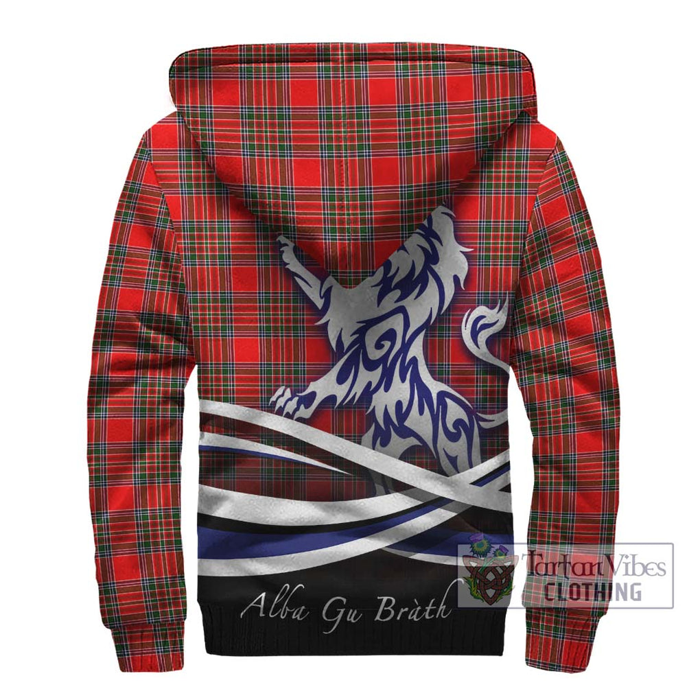 Binning Tartan Sherpa Hoodie with Alba Gu Brath Regal Lion Emblem - Tartanvibesclothing Shop