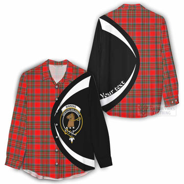 Binning Tartan Women's Casual Shirt with Family Crest Circle Style