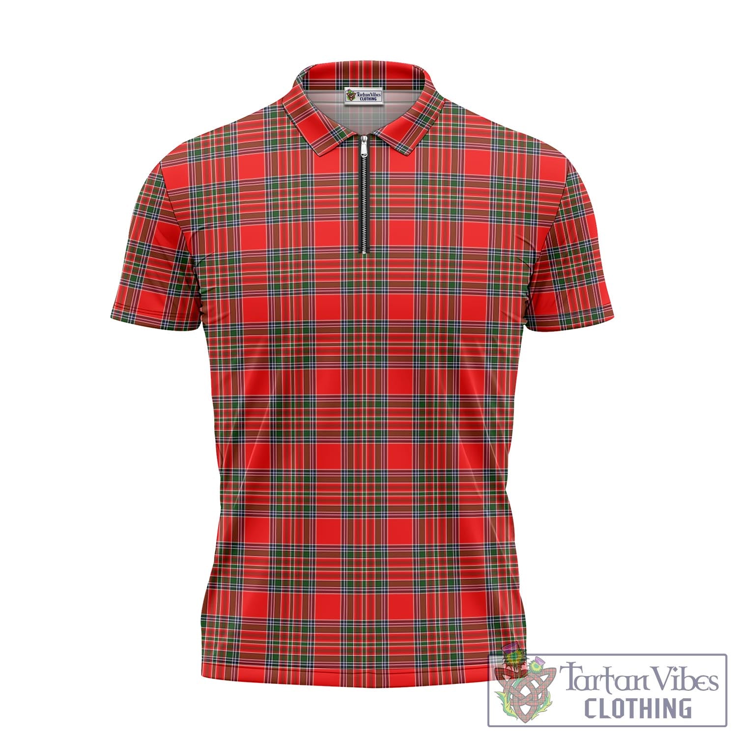 Tartan Vibes Clothing Binning Tartan Zipper Polo Shirt