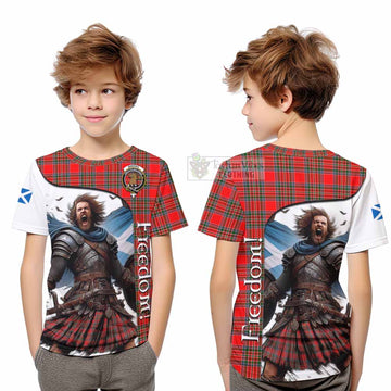 Binning Crest Tartan Kid T-Shirt Inspired by the Freedom of Scottish Warrior