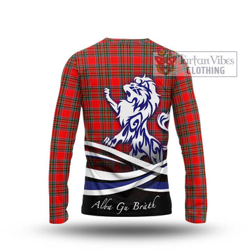 Binning Tartan Long Sleeve T-Shirt with Alba Gu Brath Regal Lion Emblem