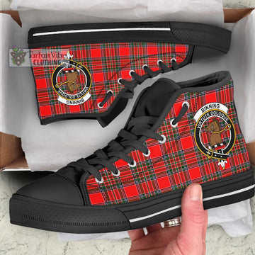 Binning Tartan High Top Shoes with Family Crest