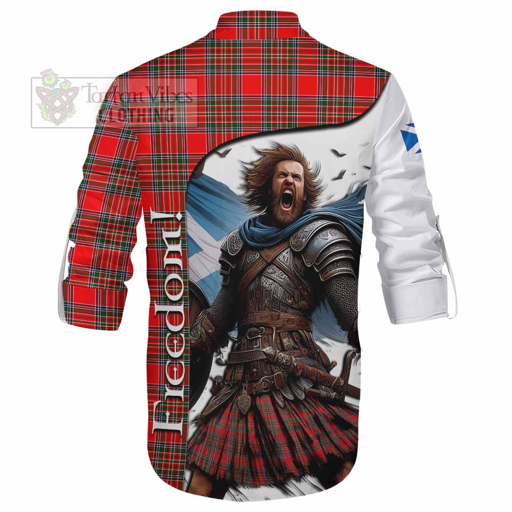 Tartan Vibes Clothing Binning Crest Tartan Ghillie Kilt Shirt Inspired by the Freedom of Scottish Warrior