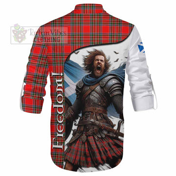 Binning Crest Tartan Ghillie Kilt Shirt Inspired by the Freedom of Scottish Warrior