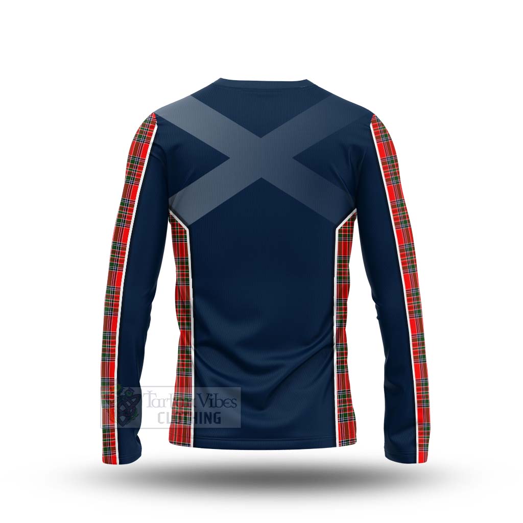 Tartan Vibes Clothing Binning Tartan Long Sleeve T-Shirt with Family Crest and Scottish Thistle Vibes Sport Style