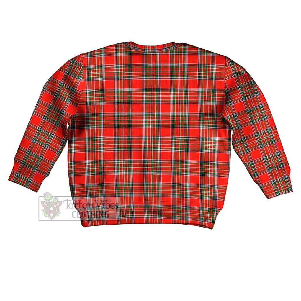 Tartan Vibes Clothing Binning Tartan Kid Ugly Sweater with Family Crest