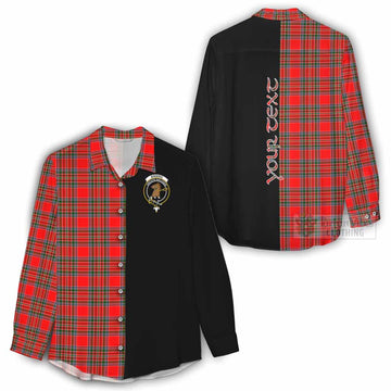 Binning Tartan Women's Casual Shirt with Family Crest and Half Of Me Style