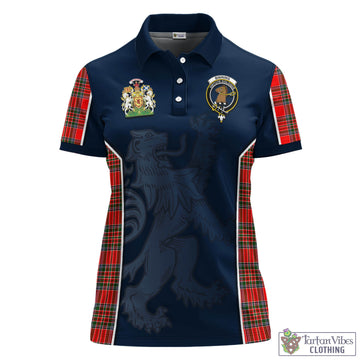 Binning Tartan Women's Polo Shirt with Family Crest and Lion Rampant Vibes Sport Style