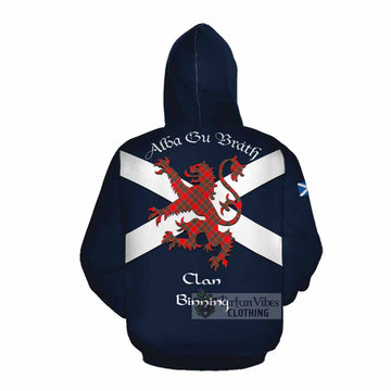 Binning Tartan Lion Rampant Cotton Hoodie Proudly Display Your Heritage with Alba Gu Brath and Clan Name