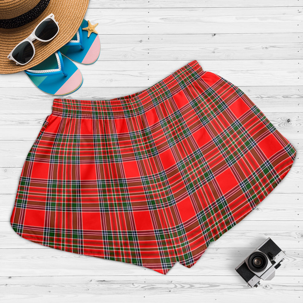 Binning Tartan Womens Shorts with Family Crest - Tartanvibesclothing