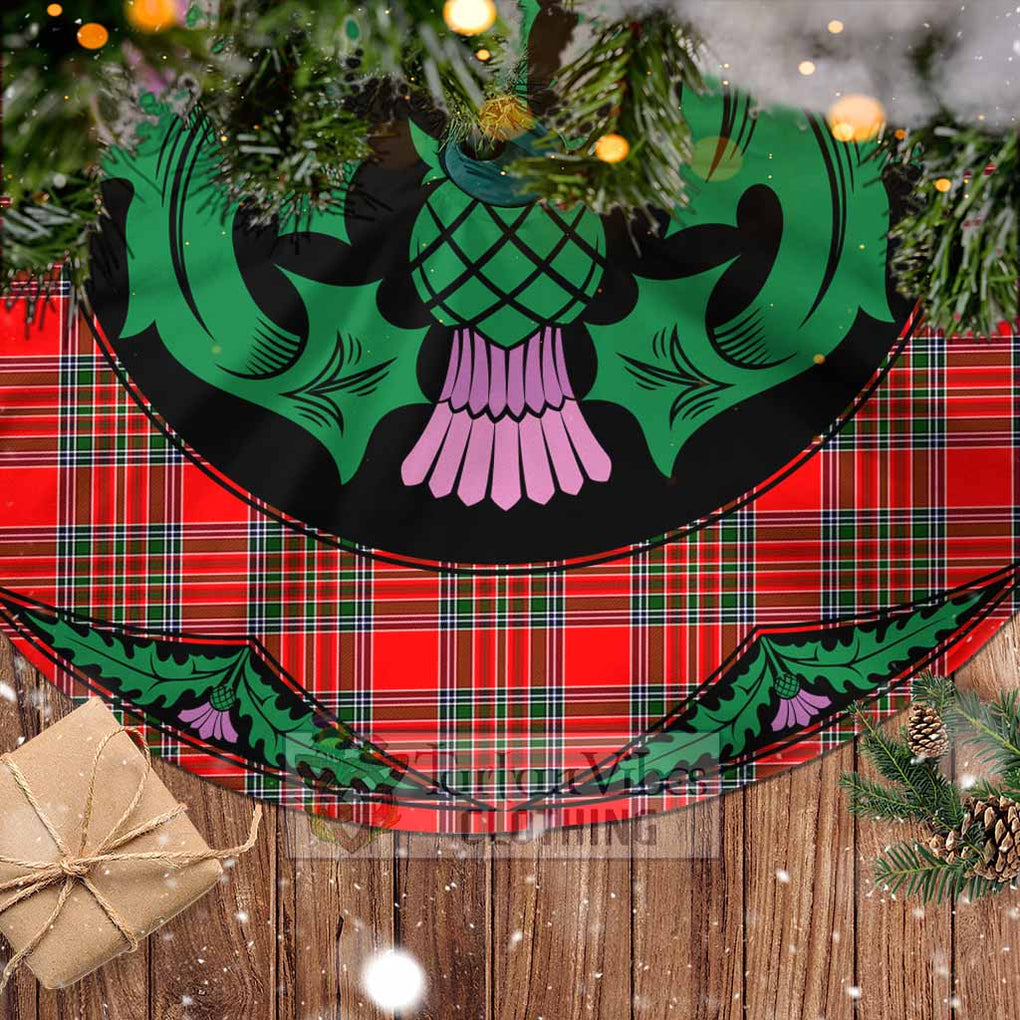 Tartan Vibes Clothing Binning Tartan Christmas Tree Skirt Scottish Thistle Style