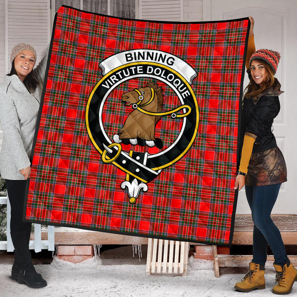 Binning Tartan Quilt with Family Crest - Tartanvibesclothing