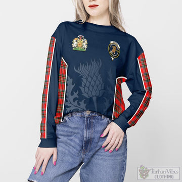 Binning Tartan Sweatshirt with Family Crest and Scottish Thistle Vibes Sport Style