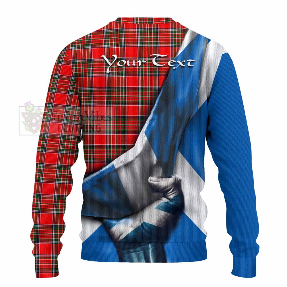 Tartan Vibes Clothing Binning Tartan Knitted Sweater with Family Crest Scotland Patriotic Style