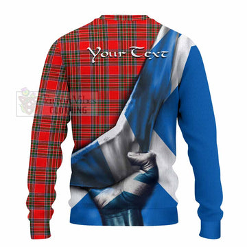 Binning Tartan Knitted Sweater with Family Crest Scotland Patriotic Style