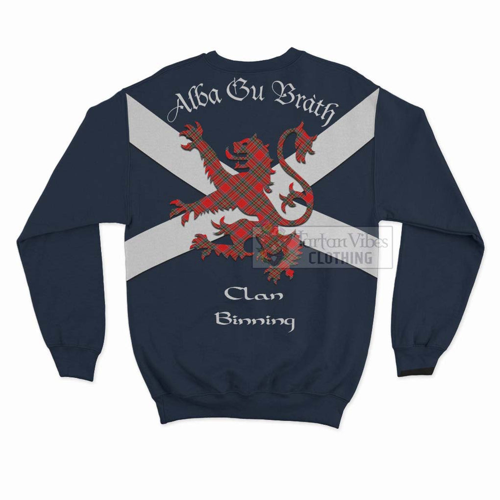 Tartan Vibes Clothing Binning Tartan Lion Rampant Sweatshirt – Proudly Display Your Heritage with Alba Gu Brath and Clan Name