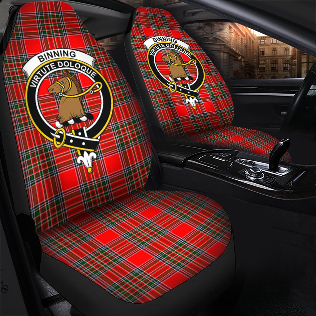 Binning Tartan Car Seat Cover with Family Crest - Tartanvibesclothing