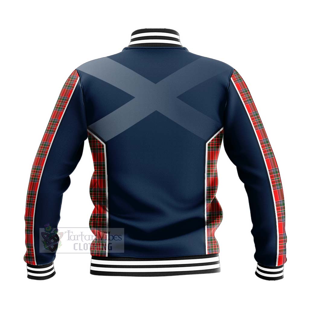 Tartan Vibes Clothing Binning Tartan Baseball Jacket with Family Crest and Scottish Thistle Vibes Sport Style