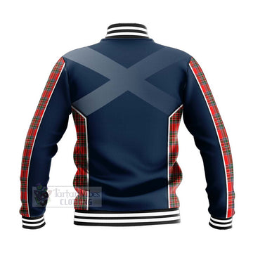 Binning Tartan Baseball Jacket with Family Crest and Scottish Thistle Vibes Sport Style