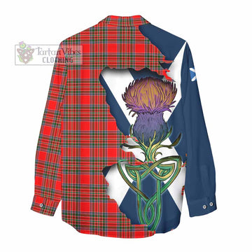 Binning Tartan Family Crest Women's Casual Shirt Scottish Thistle Celtic Inspired - Tartan Vibes Clothing