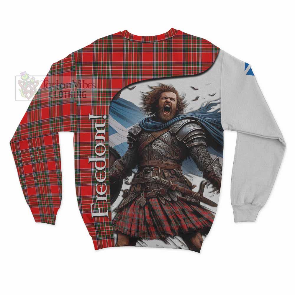 Tartan Vibes Clothing Binning Crest Tartan Sweatshirt Inspired by the Freedom of Scottish Warrior