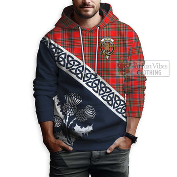 Binning Tartan Hoodie Featuring Thistle and Scotland Map