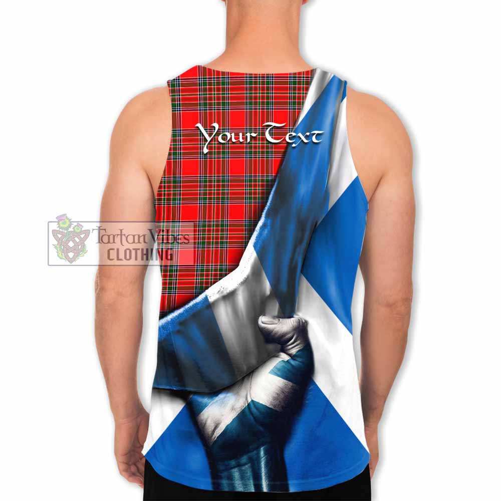 Tartan Vibes Clothing Binning Tartan Men's Tank Top with Family Crest Scotland Patriotic Style