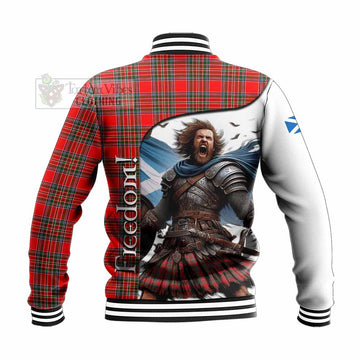 Binning Crest Tartan Baseball Jacket Inspired by the Freedom of Scottish Warrior