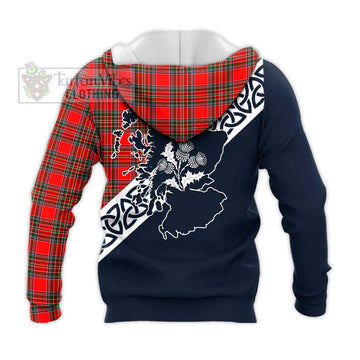 Binning Tartan Knitted Hoodie Featuring Thistle and Scotland Map