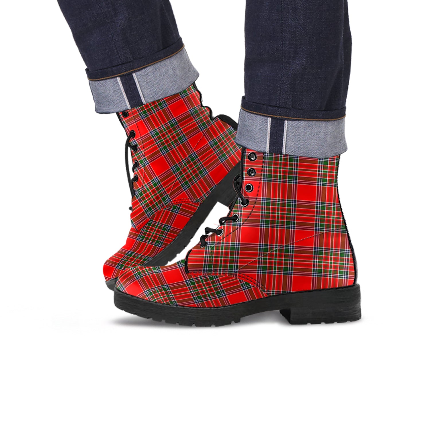 Binning Tartan Leather Boots - Tartanvibesclothing