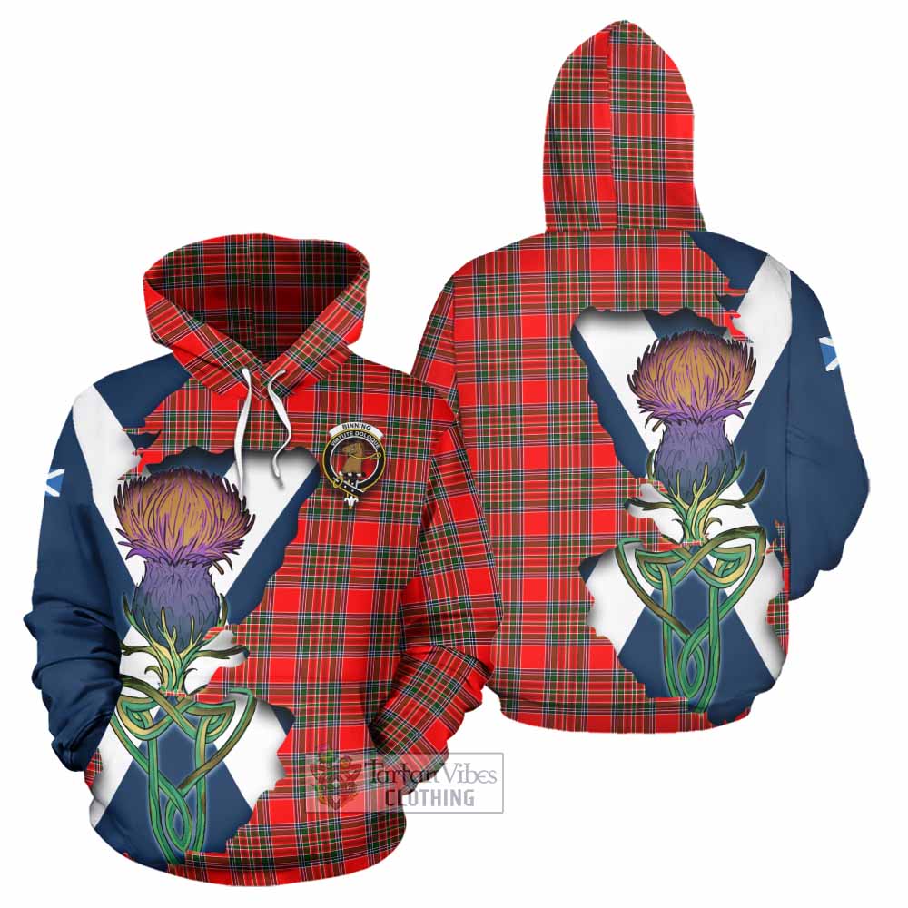 Binning Tartan Family Crest Hoodie Scottish Thistle Celtic Inspired - Tartan Vibes Clothing