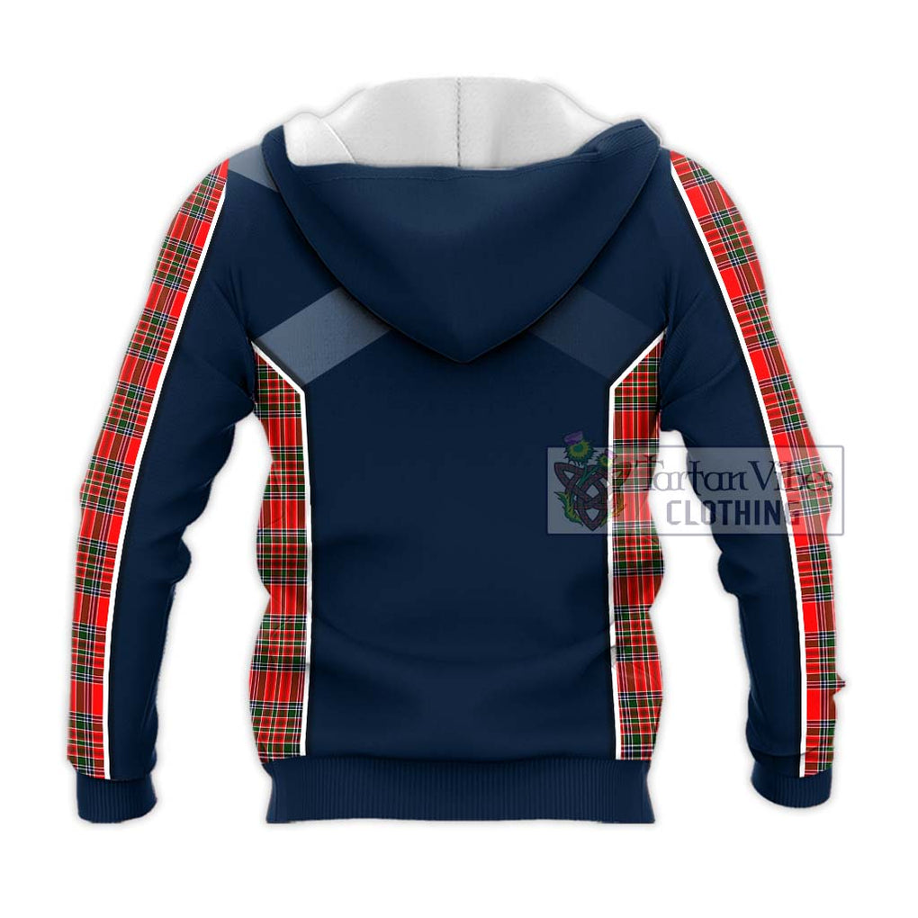 Binning Tartan Knitted Hoodie with Family Crest and Lion Rampant Vibes Sport Style - Tartan Vibes Clothing