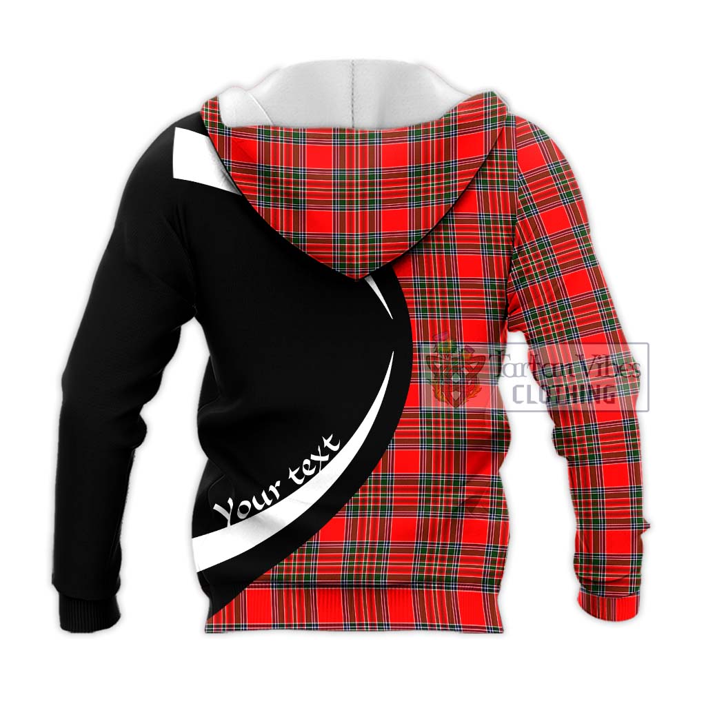 Binning Tartan Knitted Hoodie with Family Crest Circle Style - Tartan Vibes Clothing