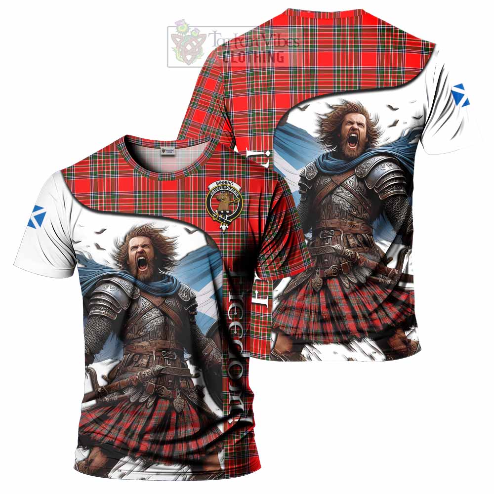 Binning Crest Tartan T-Shirt Inspired by the Freedom of Scottish Warrior