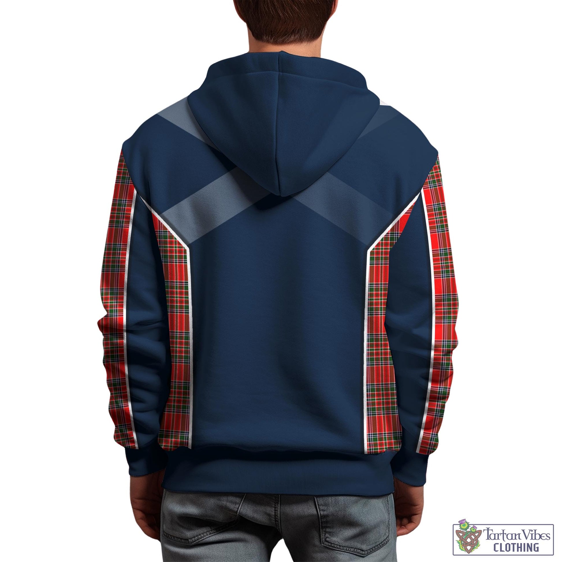 Tartan Vibes Clothing Binning Tartan Hoodie with Family Crest and Lion Rampant Vibes Sport Style