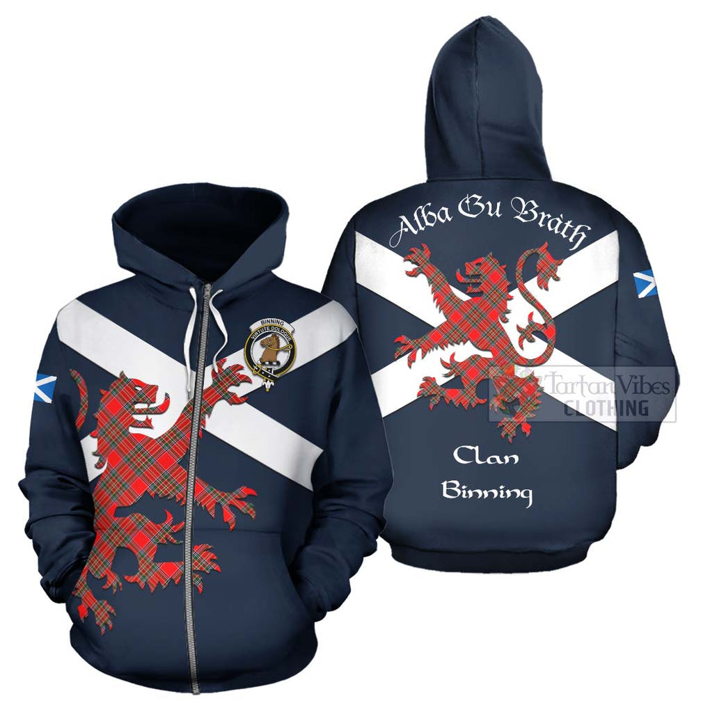 Tartan Vibes Clothing Binning Tartan Lion Rampant Hoodie – Proudly Display Your Heritage with Alba Gu Brath and Clan Name