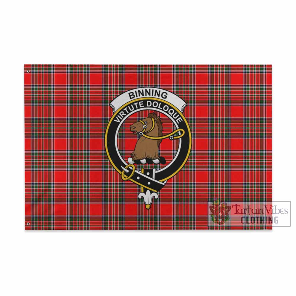 Binning Tartan House Flag with Family Crest - Tartan Vibes Clothing