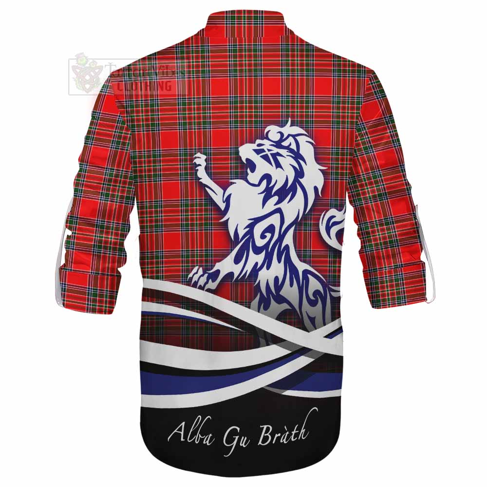 Tartan Vibes Clothing Binning Tartan Ghillie Kilt Shirt with Alba Gu Brath Regal Lion Emblem