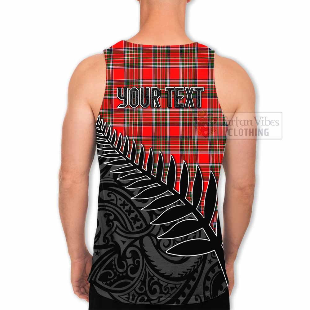 Tartan Vibes Clothing Binning Crest Tartan Men's Tank Top with New Zealand Silver Fern Half Style