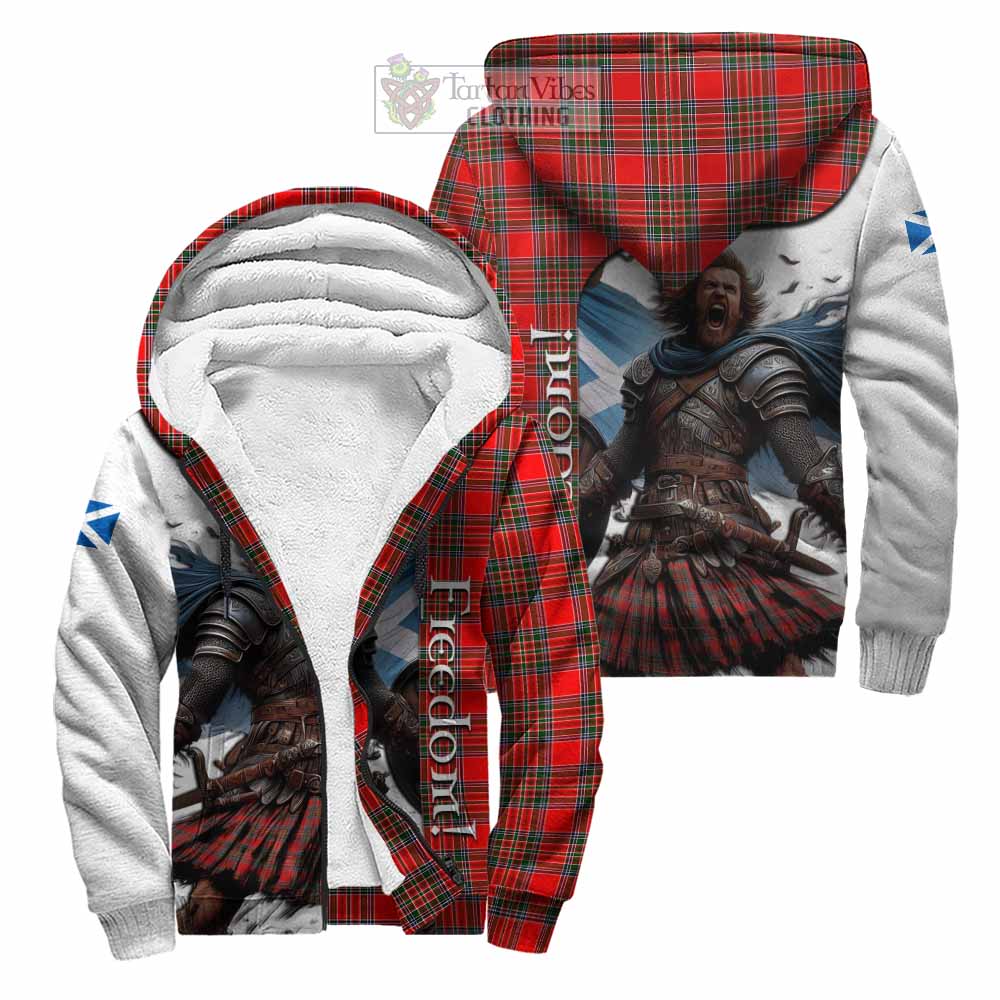 Tartan Vibes Clothing Binning Crest Tartan Sherpa Hoodie Inspired by the Freedom of Scottish Warrior